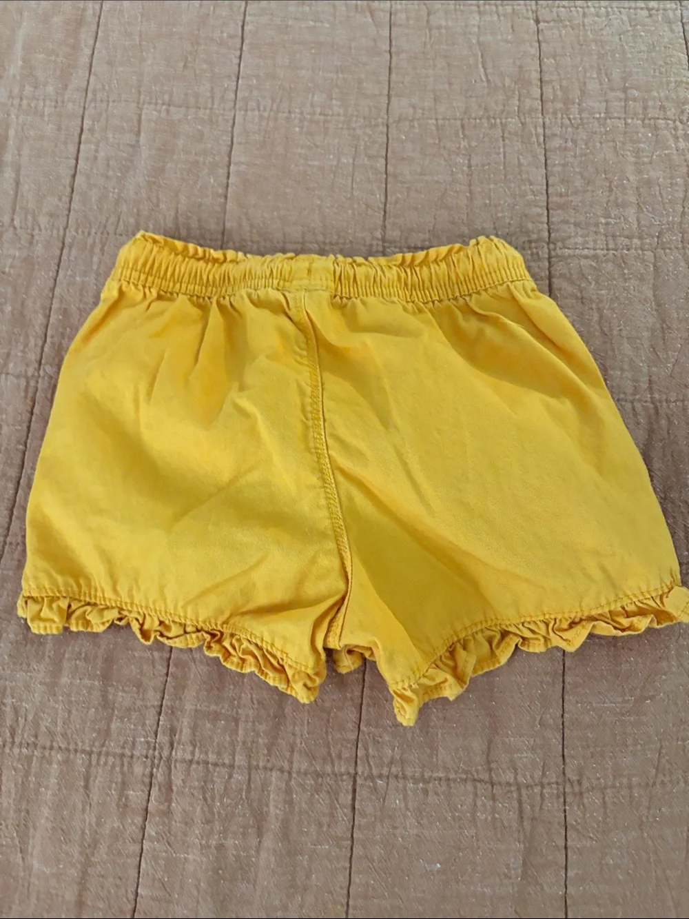 GAP Bright Yellow Ruffle-Hem Elastic Waist Kids Shorts